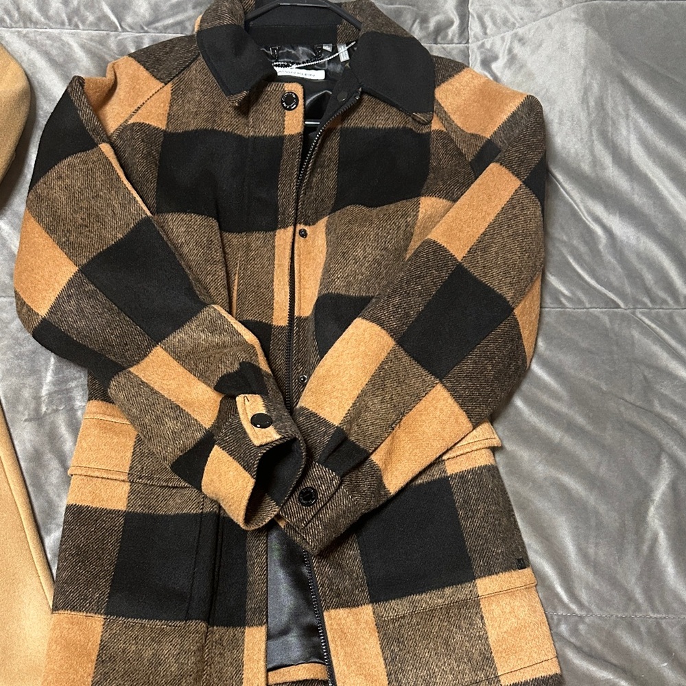 Calvin Klein Women’s Checkered Black and Tan Jacket